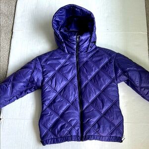 NWT Kenneth Cole Purple Puffer Jacket with Attached Hood size XS
